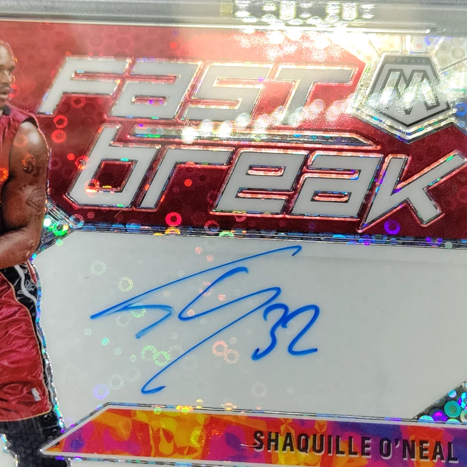 PSA 9 Shaquille O'Neal Auto ON CARD 2019-20 Mosaic Fast Break Autograph SHAQ - Image 3 of 4