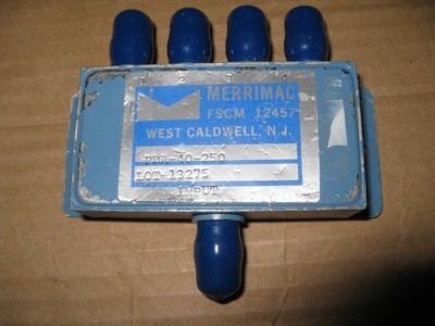 Coaxial RF Power Divider Combiner 4-Way TNC (f) 10-500Mhz merrimac PDA-40-250