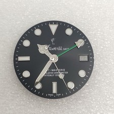 28.5mm GMT Watch Dial Ice Blue Luminous for NH34 Movement Watch Parts