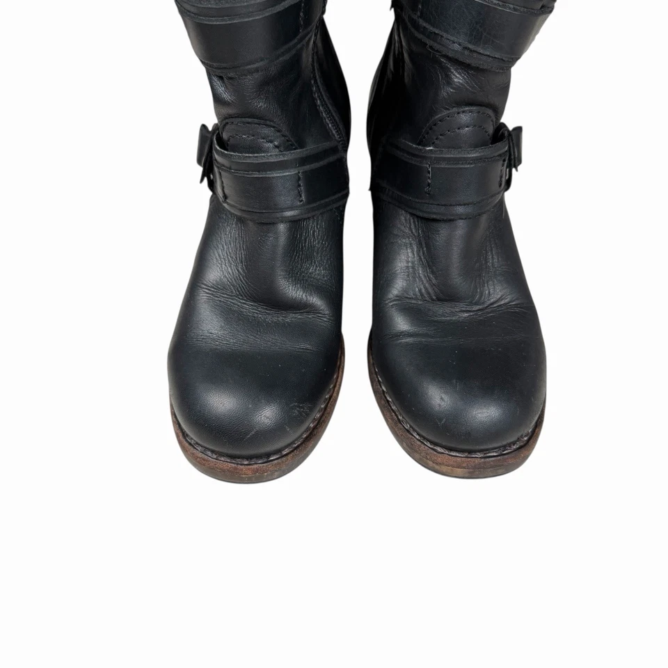 Taos Women's Tombat Black Leather Strappy Heeled Ankle Boots Size 36 EU/5-5.5 US - Image 3 of 4