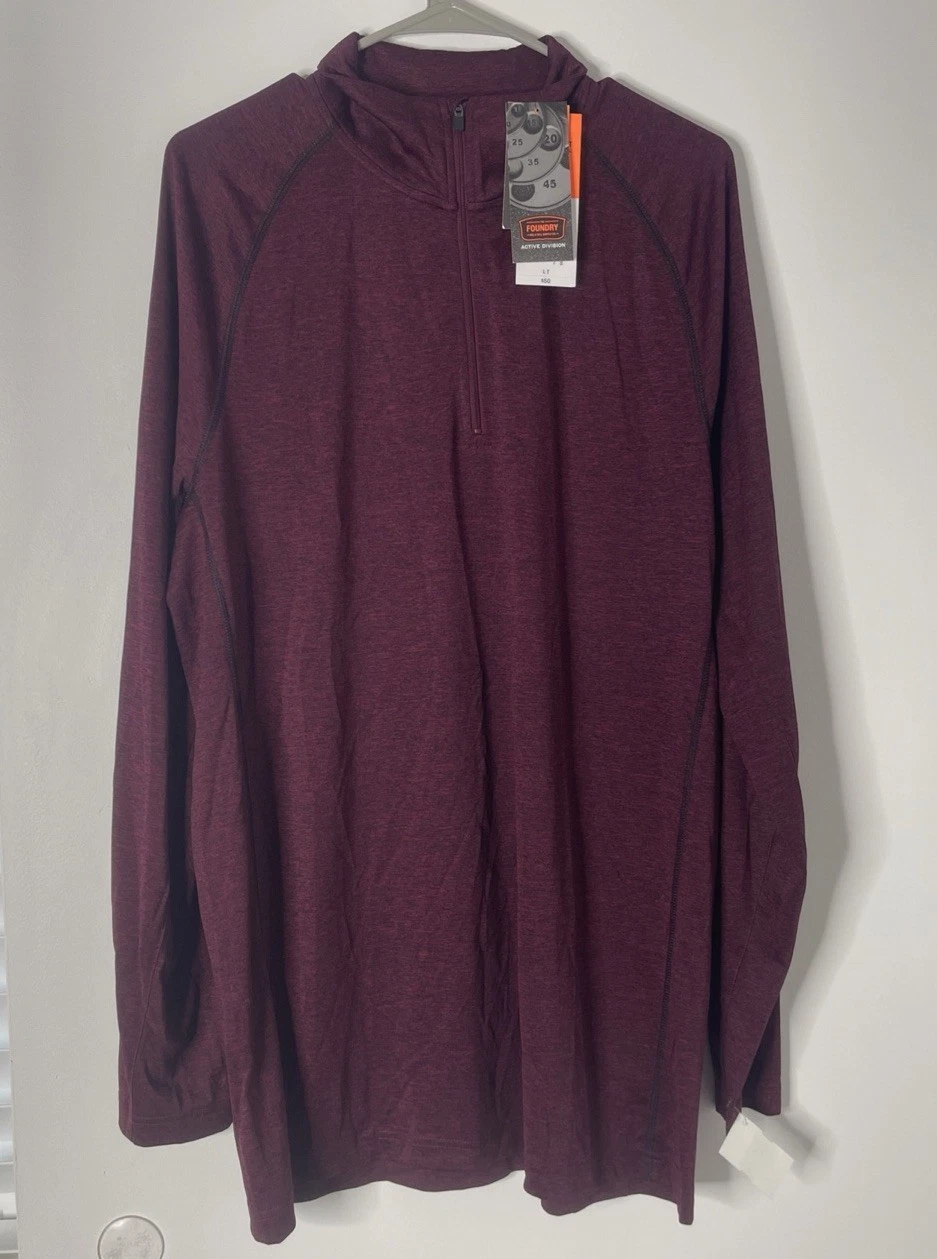 Foundry Active Division Shirt Mens LT Red/Blk Quick-Dri Wicking Athletic NWT