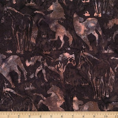 Cotton Bali Batik Cowgirl Dreams Horses Pony Fabric Print by Yard D178.22