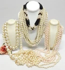 VINTAGE TO NOW FAUX PEARL BEAD COSTUME JEWELRY NECKLACE LOT