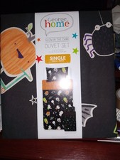 Single Duvet Set Glow In Dark pumpkins,spiders,bats,ghosts,skeletons Halloween