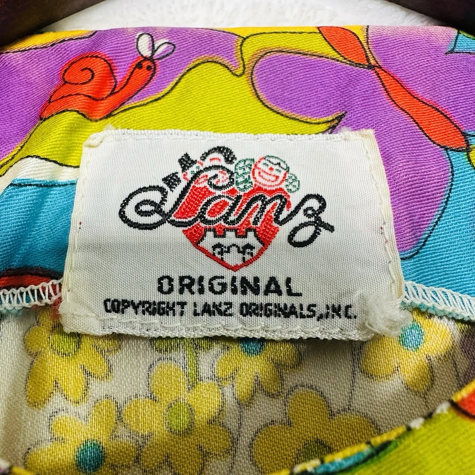 Винтажный 60-х 70-х Lanz оригинальный психоделический цветочный платье размер XS Trippy хиппи - Изображение 2 из 4