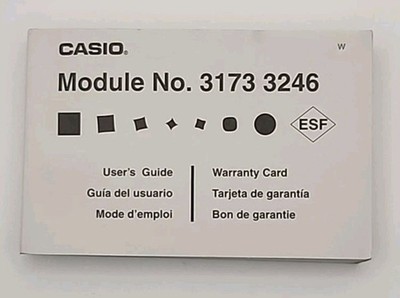 Casio Quartz Watch Module No. 3173 3246 Users Guide