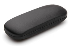 NEW Clam Shell Hard Eyeglasses Glasses Case Black w/ Microfiber Cleaning Cloth