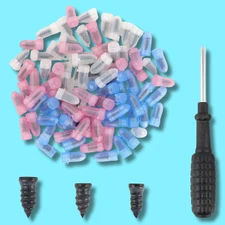 85x Car Tubeless Vacuum Tyre Puncture Repair Kit Screw Nails Tire Patch Plug New