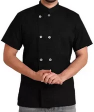 @ Chef Code Short Sleeve Coat Black Large For Unisex i711
