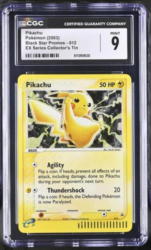 Pikachu 012 EX Series Collector's Tin Black Star Promos Pokemon CGC 9 Mint