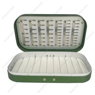 Qualität Aluminium schwarz Satin Clips & Kräuselung Fliegenhaken Eva Schaum Fliegenbox