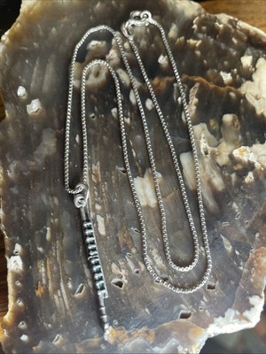 Vintage Sterling Silver Flute Charm Pendant Necklace 18 