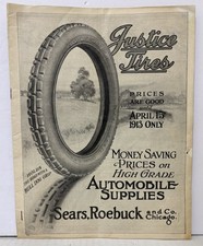 Antique 1913 Sears Roebuck Co - Justice Tires Catalog - Automobile Parts -rare Antique 1913 Sears Roebuck Co - Justice Tires Catalog - Automobile Parts -rare