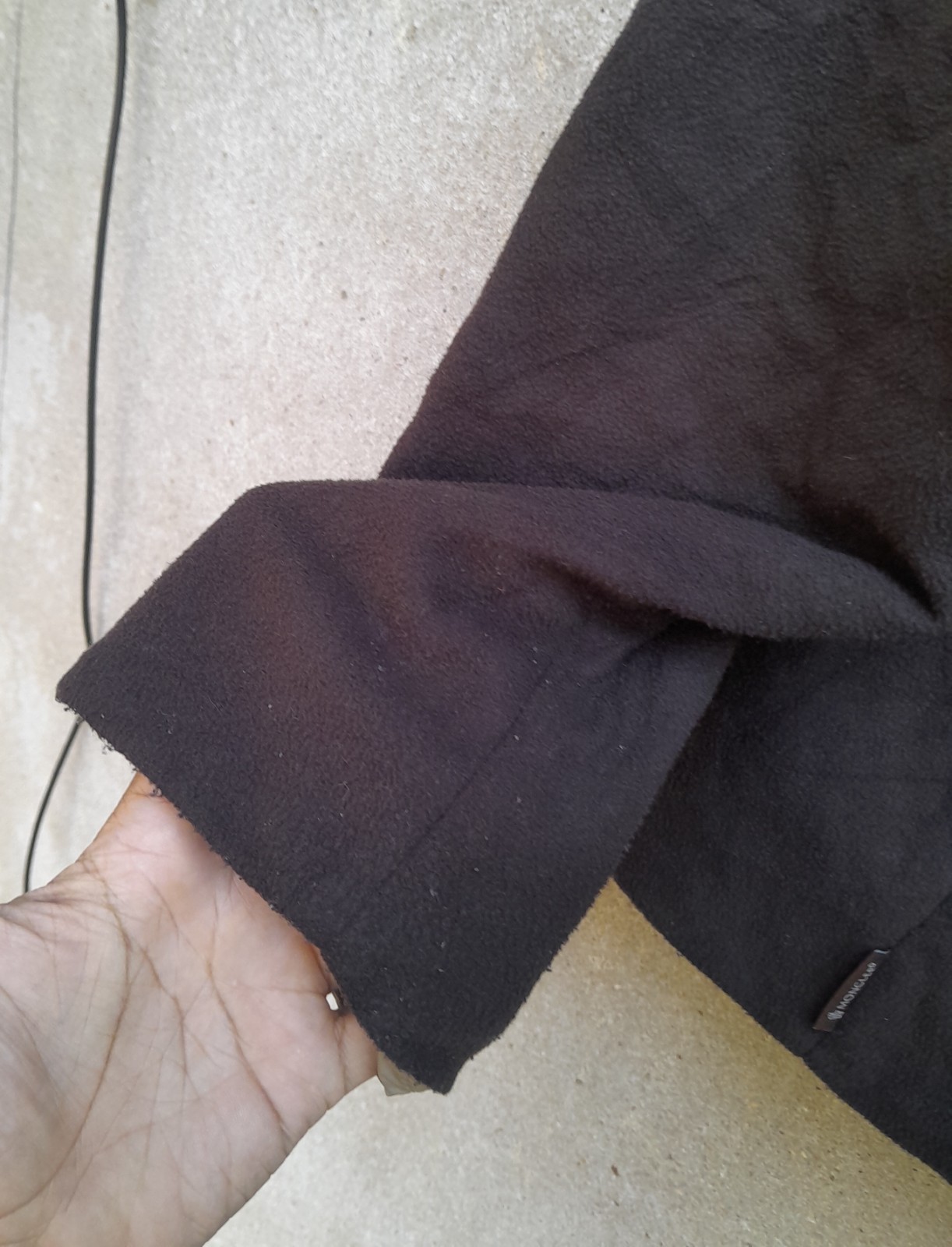 Vintage Moncler Fleece Jacket Women’s Size L Brown Full Zip Lampo Zipper Romania thumbnail 8