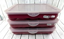 3 Sterilite 20 Holiday Ornament Red Storage C...