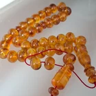 Natural Baltic Amber Islamic Prayer 33 Beads Misbaha Tasbih Rosary 51g Pressed