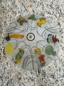 Vintage 1940s Art Deco Clown Ceiling Light: Semi Flush Mount