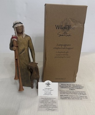 Willow Tree Zampognaro Shepherd with Bagpipe, Sculpted Hand-Painted Nativity NEW