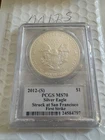 2012 (S) SILVER EAGLE PCGS MS70 FS STRUCK AT SAN FRANCISCO JOHN MERCANTI SIGNED