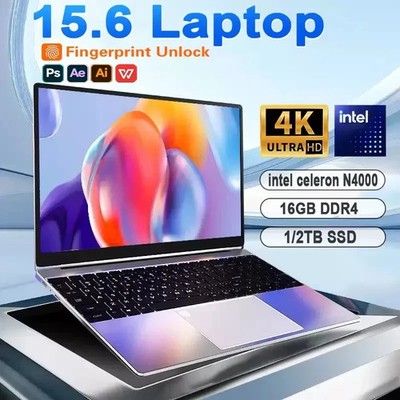 Notebook mit 15,6'' Windows 11 Fingerabdrücken Intel Celeron N4000