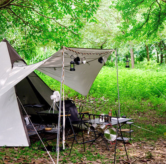 Silver Triangular Camping Tent - Lightweight, Waterproof & Spacious for Outdoor