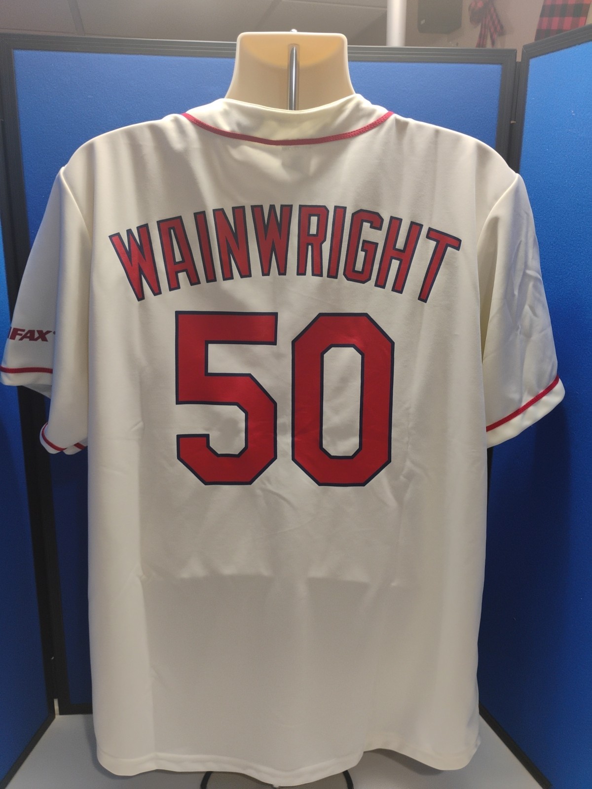 MLB St. Louis Cardinals Adam Wainwright #50 Jersey Equifax Men’s Size XL Cream