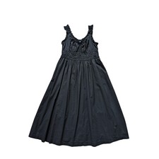 Old Navy Milkmaid Midi Dress Womens MP Black Renaissance 100% Cotton Cottage