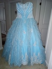 Corset Mary's Sweet 16, Special Occasion Princess Dress Blue Size 8