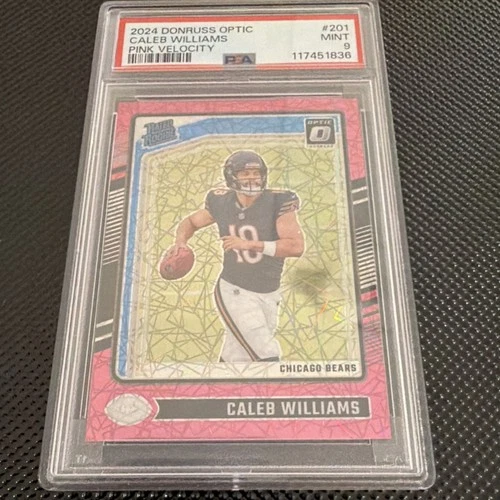 2024 Panini Optic Caleb Williams #201 Pink Velocity /80 PSA 9 Bears