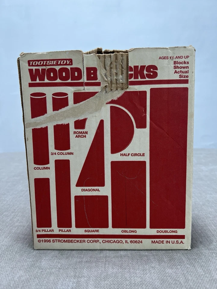 Vintage Tootsietoy Wood Blocks #4045 50 Primary Colors Non Toxic Made USA 1996 - Image 3 of 4