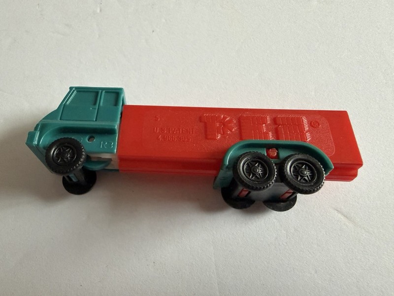 Vintage Red and Blue Semi Truck Pez Dispenser No Feet Made in Slovenia