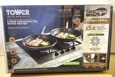 Image of Tower Cerastone Pro Frying Pan Set, 2 Piece, Oven Safe, Forged Aluminium T900202