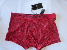 EMPORIO ARMANI MEN'S LOGO BOXER TRUNK UNDERWEAR, 232, SMALL, RED , NWT 41