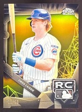 2026 Topps Chrome Black Owen Caissie Rookie Design Variation Gold Refractor #/50