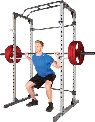 Fitness Reality Power Cage Squat Rack with Optional LAT Pulldown
