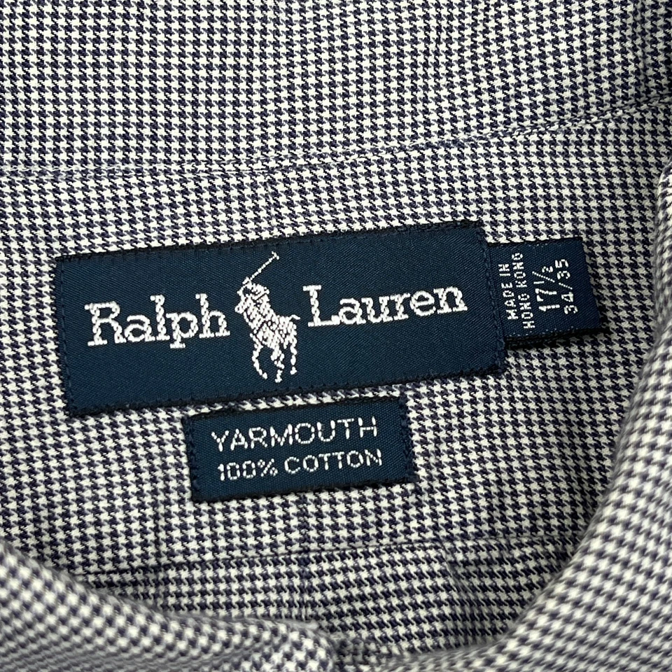 Camisa de vestir Polo Ralph Lauren para hombre 17,5 34 pata de gallo manga larga abotonada Foto 3 de 4