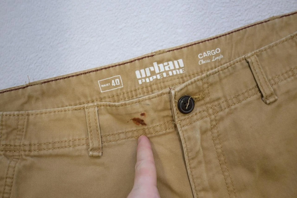 Urban Pipeline Cargo 卡其色斜纹布短裤经典棕褐色平底男式 40 码 — 第 4/4 张图片