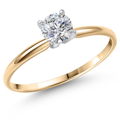 14K Two Tone Gold Lab Grown Diamond Engagement Ring For Women | 0.50 Cttw | 