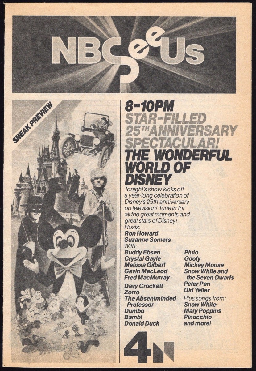 1978 NBC TV AD~WONDERFUL WORLD OF DISNEY 25TH ANNIVERSARY~ZORRO
