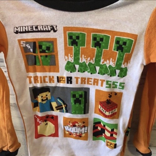 Halloween Minecraft PJs Size 4 NEW - Picture 2 of 4