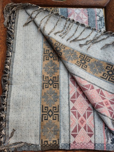 Sciarpa stola wollschal scialle Pashmina coperta lana di Yak Tibet 6C - Foto 2 di 6