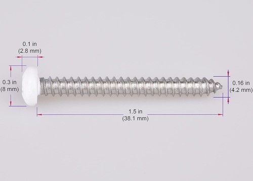 60 piezas # 8 X 1 1/2" Blanco Cabeza Pan Tornillos para máquina RV Tornillos #2 Broca Phillips - Imagen 3 de 3