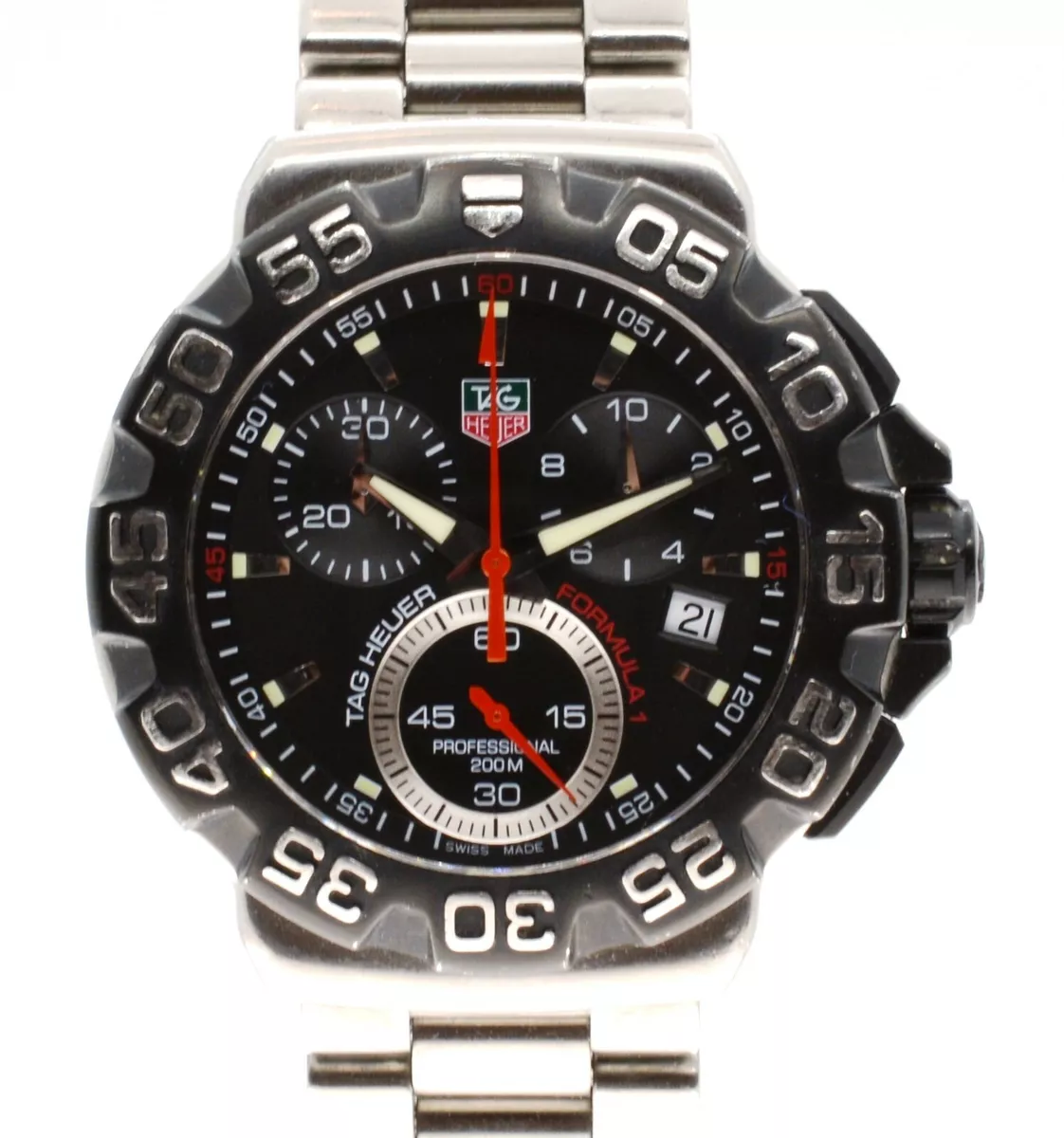 Men's Tag Heuer 41mm Formula 1 Professional 200M Chronograph Watch 41mm CAH1110!