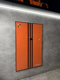 Art Holder Frame on the Wall 80x50 cm.  Technic 42056 Porsche 911 GT3 RS Orange