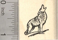 Howling Coyote Rubber Stamp, Wildlife, Small D26812 WM
