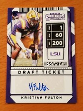 2020 Contenders Draft Ticket Blue #162 Kristian Fulton LSU Titans Rookie Auto SP