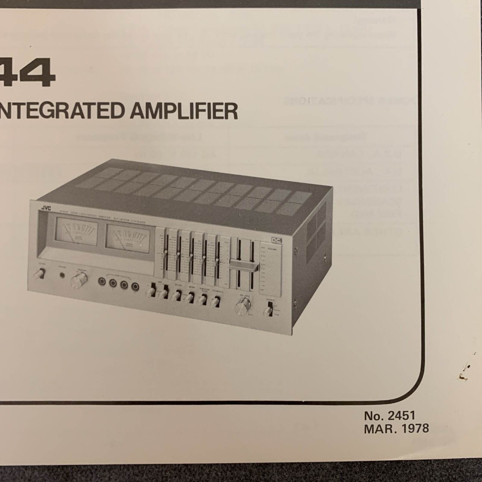 JVC JAS44 Service Manual [Original w/Schematics, Diagrams, Parts List