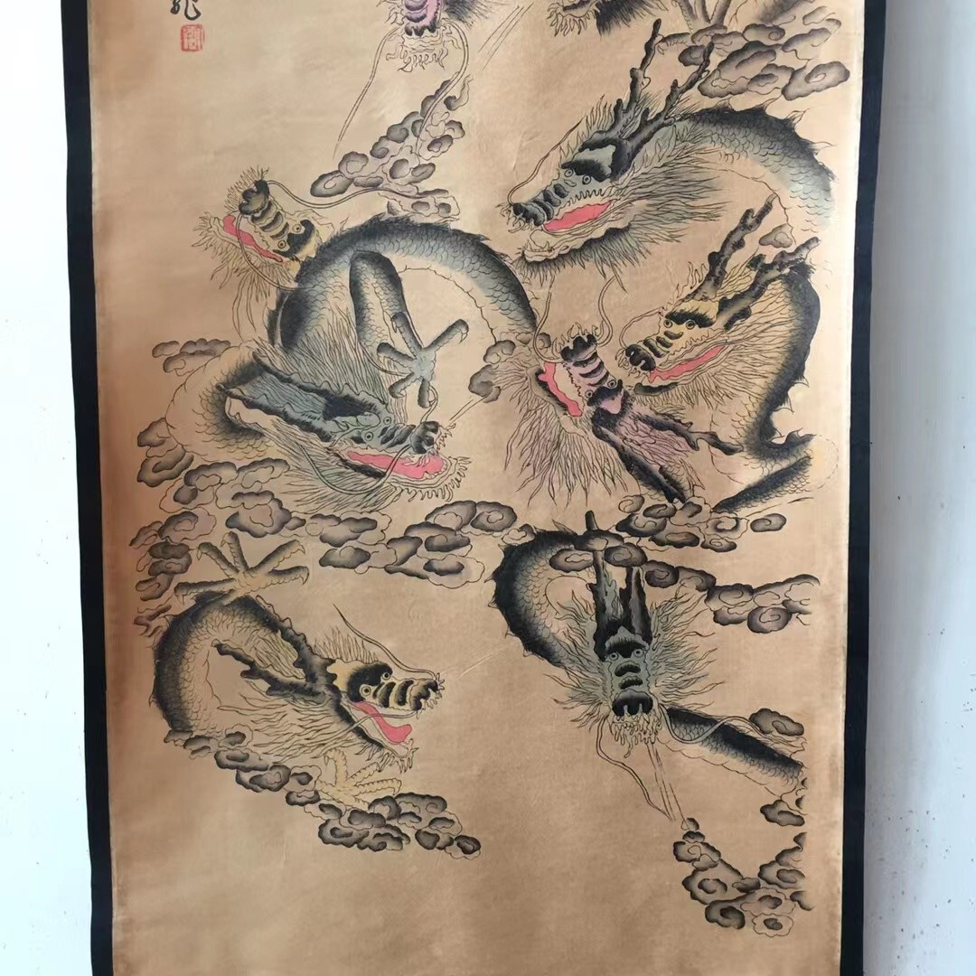 四尺中堂 中国山水画 張大千 洞庭帆影 掛軸 証書付