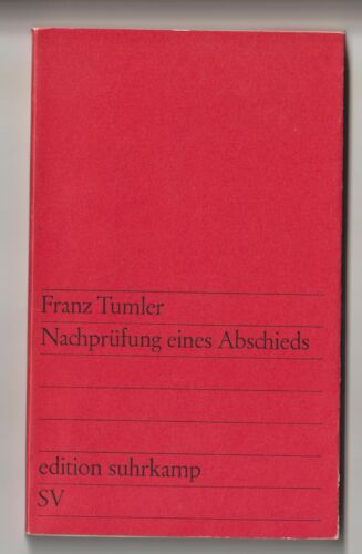 Franz Tumler, Nachprüfung eines Abschieds - Photo 1/1