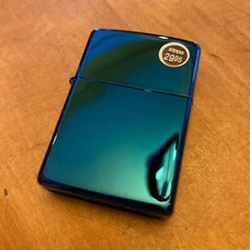 Genuine Zippo Sapphire Blue windproof Lighter CASE ONLY No Insert/Box
